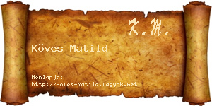 Köves Matild névjegykártya